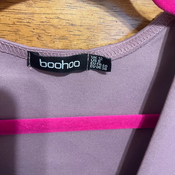 Boohoo Mauve Wrap Crop Top - Picture 3 of 3